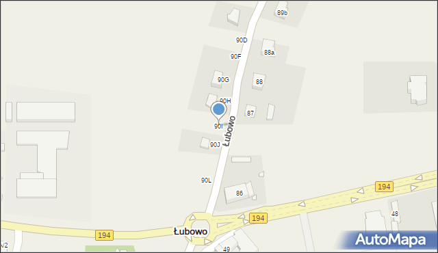 Łubowo, Łubowo, 90I, mapa Łubowo