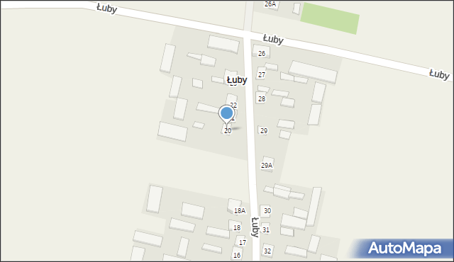 Łuby, Łuby, 20, mapa Łuby