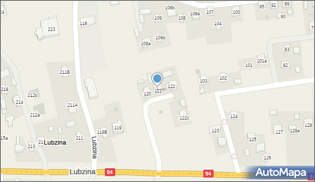 Lubzina, Lubzina, 121, mapa Lubzina