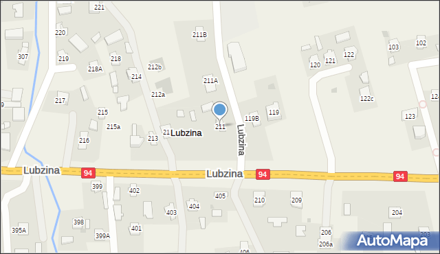 Lubzina, Lubzina, 211, mapa Lubzina