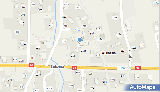 Lubzina, Lubzina, 215, mapa Lubzina