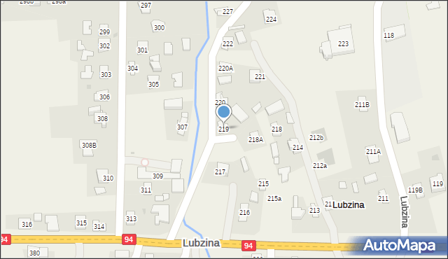 Lubzina, Lubzina, 219, mapa Lubzina