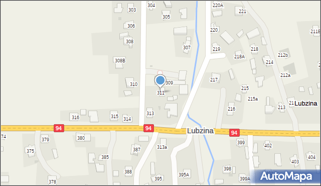 Lubzina, Lubzina, 311, mapa Lubzina