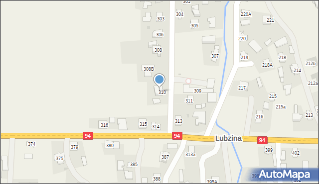 Lubzina, Lubzina, 312, mapa Lubzina