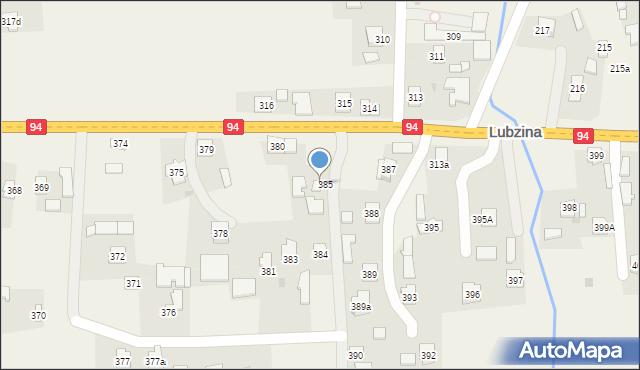 Lubzina, Lubzina, 386, mapa Lubzina