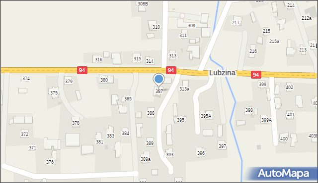 Lubzina, Lubzina, 387, mapa Lubzina