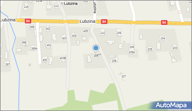 Lubzina, Lubzina, 406, mapa Lubzina