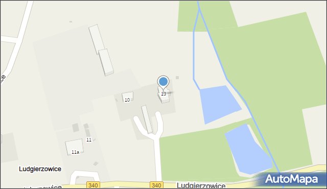 Ludgierzowice, Ludgierzowice, 13, mapa Ludgierzowice