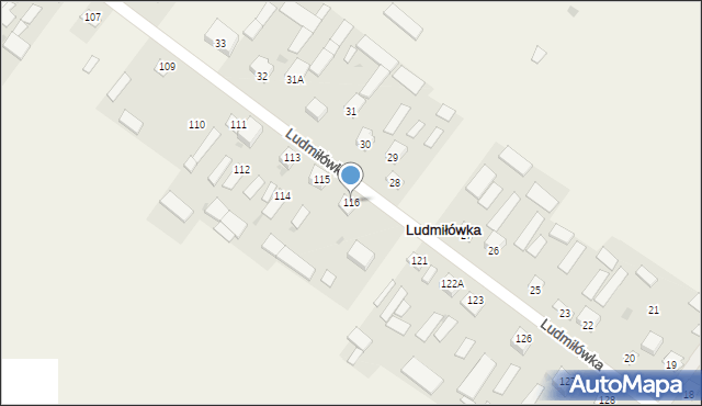 Ludmiłówka, Ludmiłówka, 116, mapa Ludmiłówka