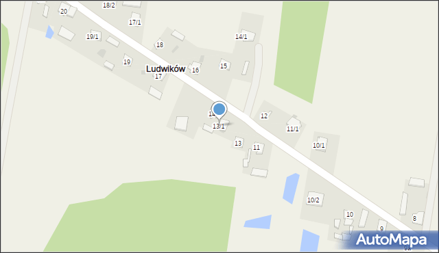 Ludwików, Ludwików, 13/1, mapa Ludwików