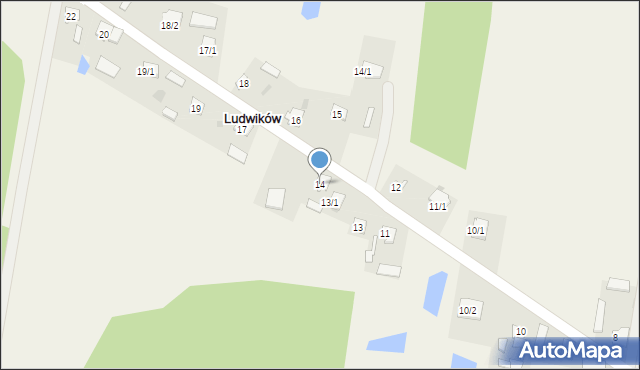 Ludwików, Ludwików, 14, mapa Ludwików