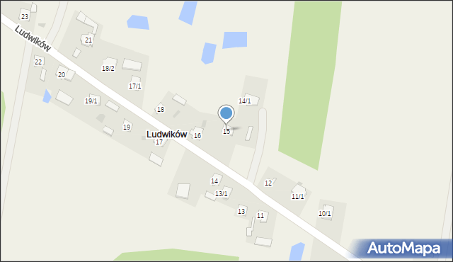 Ludwików, Ludwików, 15, mapa Ludwików