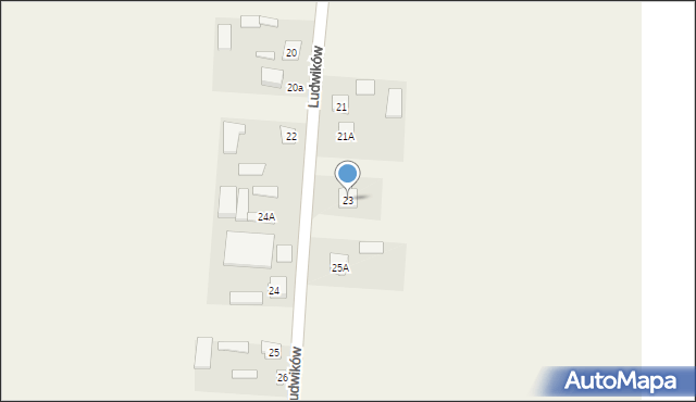 Ludwików, Ludwików, 23, mapa Ludwików