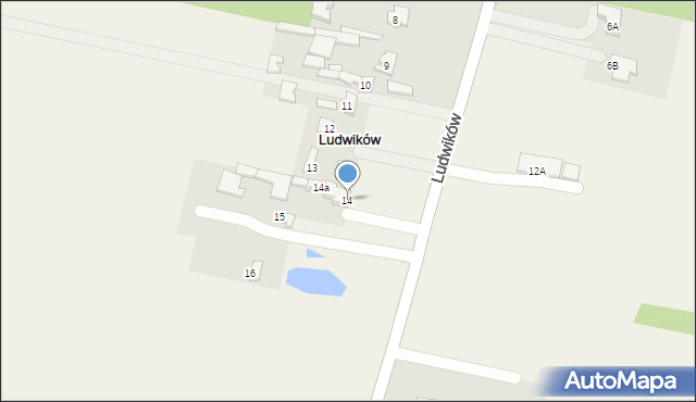 Ludwików, Ludwików, 14, mapa Ludwików