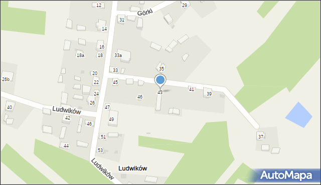 Ludwików, Ludwików, 43, mapa Ludwików