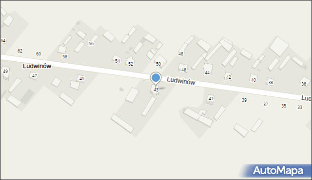 Ludwinów, Ludwinów, 43, mapa Ludwinów