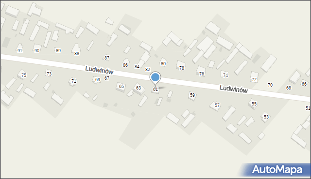 Ludwinów, Ludwinów, 61, mapa Ludwinów