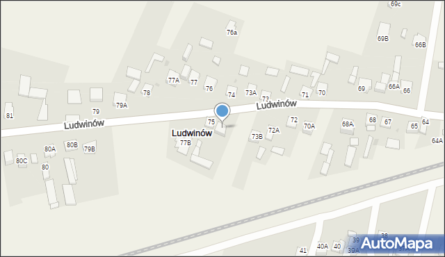 Ludwinów, Ludwinów, 75A, mapa Ludwinów