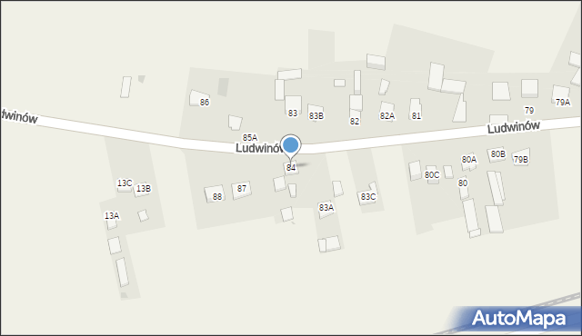 Ludwinów, Ludwinów, 84, mapa Ludwinów