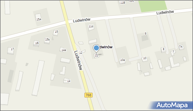 Ludwinów, Ludwinów, 11, mapa Ludwinów