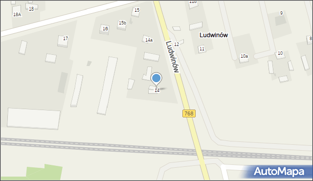 Ludwinów, Ludwinów, 14, mapa Ludwinów