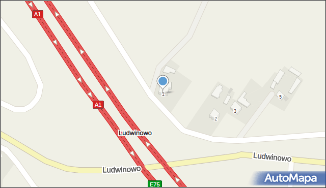 Ludwinowo, Ludwinowo, 1, mapa Ludwinowo