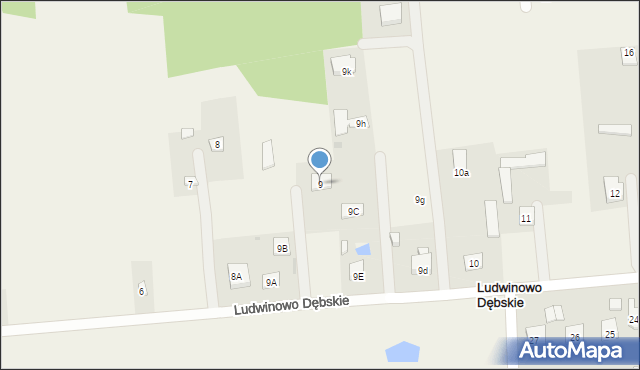 Ludwinowo Dębskie, Ludwinowo Dębskie, 9, mapa Ludwinowo Dębskie