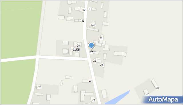 Ługi, Ługi, 27, mapa Ługi