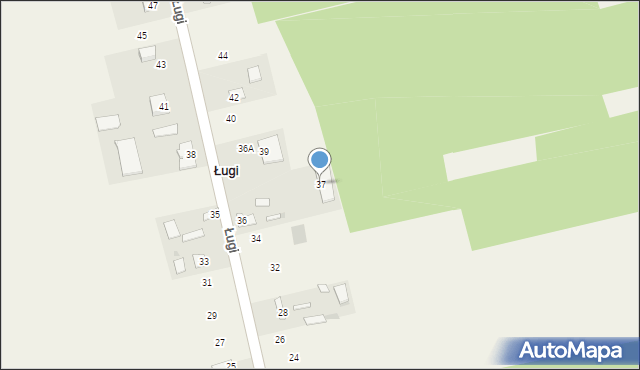 Ługi, Ługi, 37, mapa Ługi