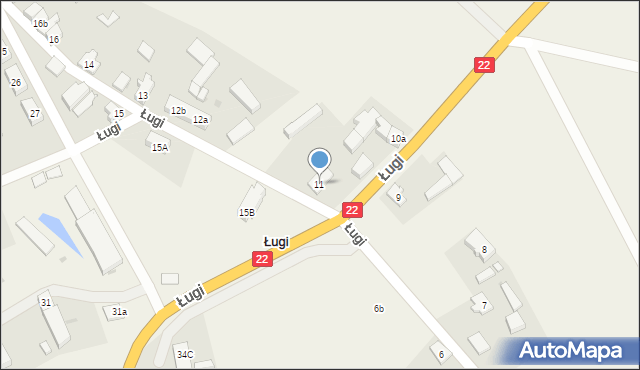 Ługi, Ługi, 11, mapa Ługi