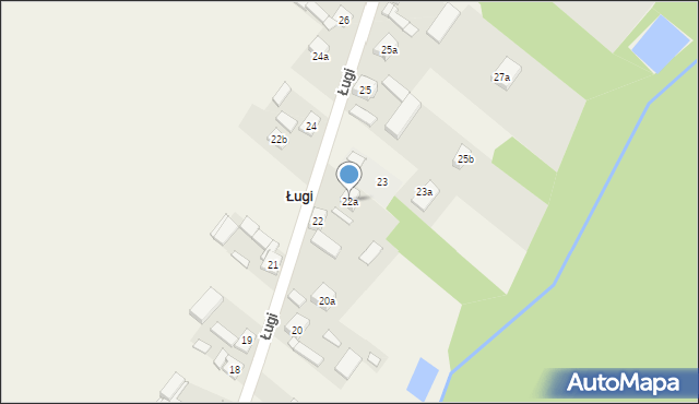 Ługi, Ługi, 22a, mapa Ługi