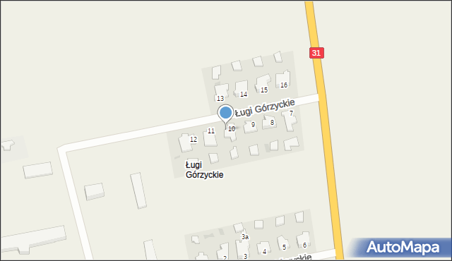 Ługi Górzyckie, Ługi Górzyckie, 10A, mapa Ługi Górzyckie