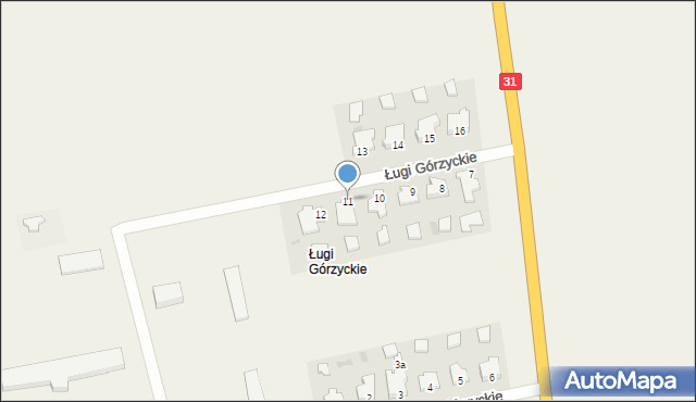 Ługi Górzyckie, Ługi Górzyckie, 11, mapa Ługi Górzyckie