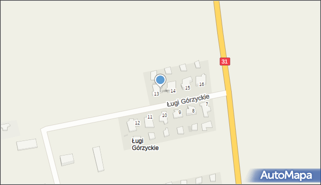 Ługi Górzyckie, Ługi Górzyckie, 13A, mapa Ługi Górzyckie