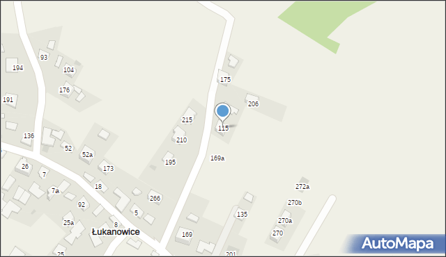 Łukanowice, Łukanowice, 115, mapa Łukanowice