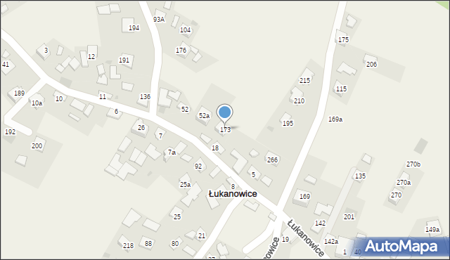 Łukanowice, Łukanowice, 173, mapa Łukanowice