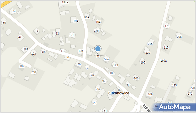 Łukanowice, Łukanowice, 52, mapa Łukanowice