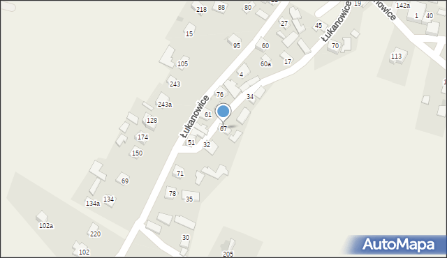 Łukanowice, Łukanowice, 67, mapa Łukanowice