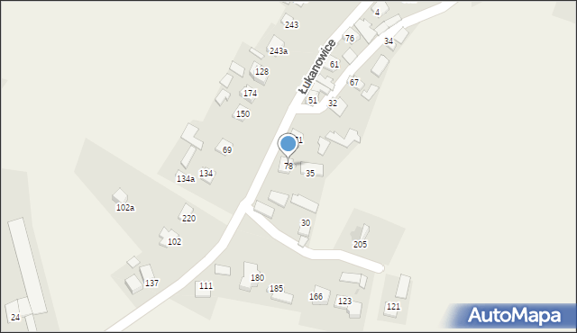 Łukanowice, Łukanowice, 78, mapa Łukanowice
