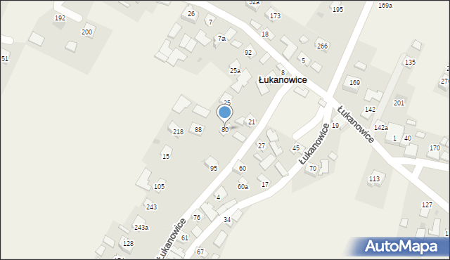 Łukanowice, Łukanowice, 80, mapa Łukanowice