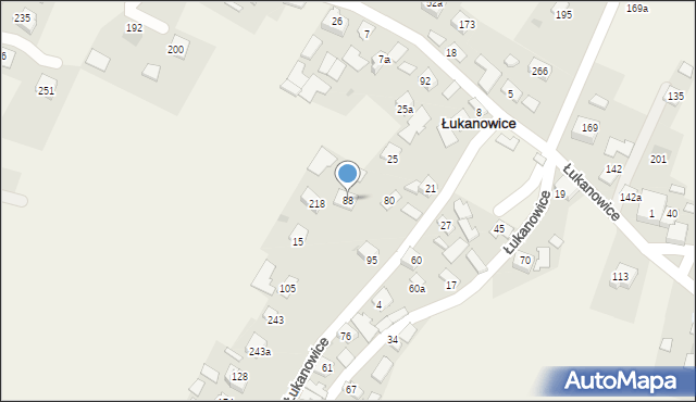 Łukanowice, Łukanowice, 88, mapa Łukanowice