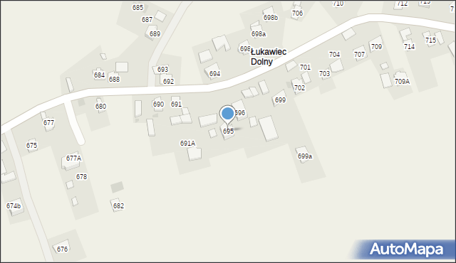 Łukawiec, Łukawiec, 695, mapa Łukawiec