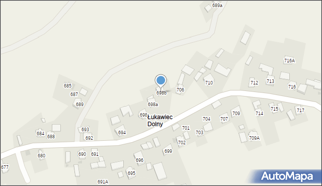 Łukawiec, Łukawiec, 698b, mapa Łukawiec