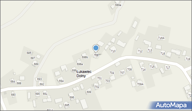 Łukawiec, Łukawiec, 706, mapa Łukawiec