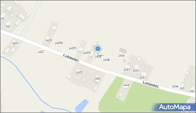 Łukawiec, Łukawiec, 142E, mapa Łukawiec