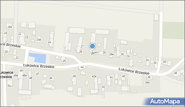 Łukowice Brzeskie, Łukowice Brzeskie, 28, mapa Łukowice Brzeskie