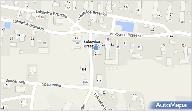 Łukowice Brzeskie, Łukowice Brzeskie, 51, mapa Łukowice Brzeskie
