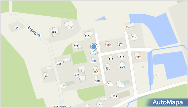 Łupstych, Łupstych, 31E, mapa Łupstych