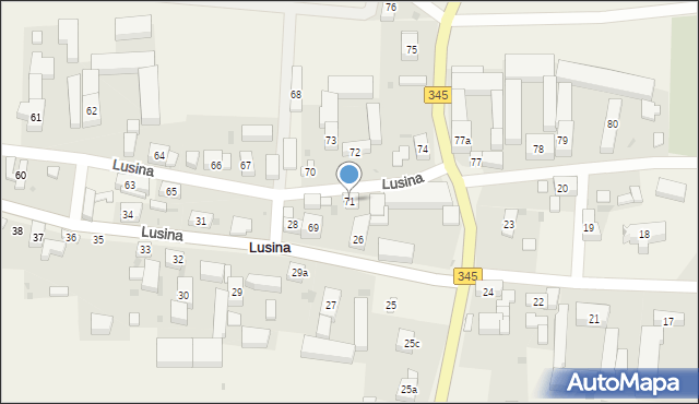 Lusina, Lusina, 71, mapa Lusina
