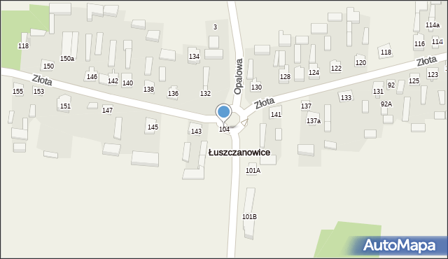 Łuszczanowice, Łuszczanowice, 104, mapa Łuszczanowice